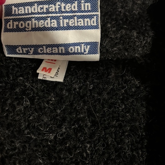 Weave O’The Irish Wool Boucle Grey Single Breasted Long Vest Duster size M - Picture 11 of 16